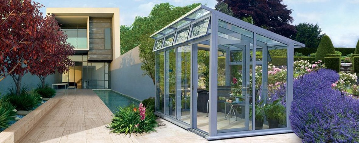 Grey Opus 2 Glass To Ground Greenhouse From The Hartley Botanic Modern Horticulture Range
