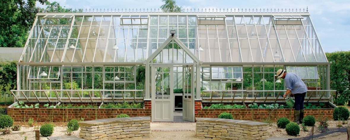 Front View of The Hartley Botanic Victorian Grand Manor Glasshouse.