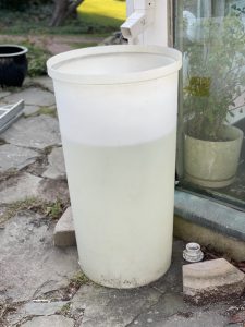 Open topped water collecting container